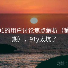 关于91的用户讨论焦点解析（第4133期），91y太坑了