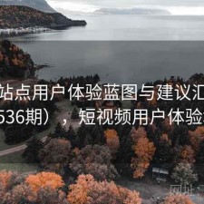 视频站点用户体验蓝图与建议汇总（第1536期），短视频用户体验地图