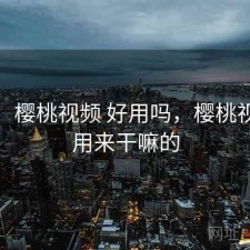 一笔：樱桃视频 好用吗，樱桃视频是用来干嘛的