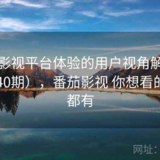 番茄影视平台体验的用户视角解读（第3040期），番茄影视 你想看的这里都有