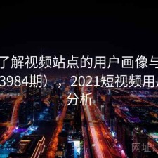 深入了解视频站点的用户画像与偏好（第3984期），2021短视频用户画像分析