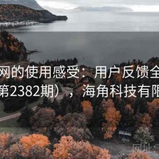 海角网的使用感受：用户反馈全景分析（第2382期），海角科技有限公司