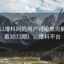 关于51爆料网的用户讨论焦点解析（第3073期），爆料平台