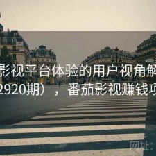 番茄影视平台体验的用户视角解读（第2920期），番茄影视赚钱项目
