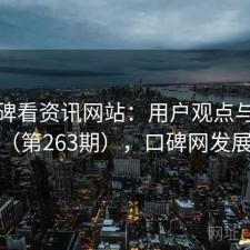 从口碑看资讯网站：用户观点与趋势解读（第263期），口碑网发展历程