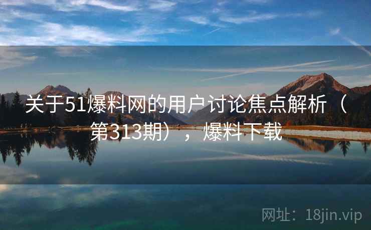关于51爆料网的用户讨论焦点解析（第313期），爆料下载  第1张