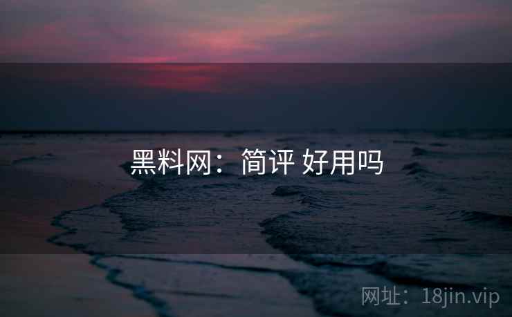 黑料网:简评 好用吗 第1张 黑料网:简评 好用吗 第1张